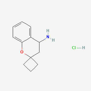 molecular formula C12H16ClNO B3087536 螺[色满-2,1'-环丁烷]-4-胺盐酸盐 CAS No. 1174658-39-9
