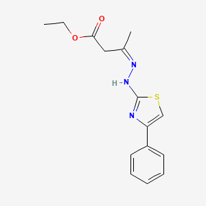 molecular formula C15H17N3O2S B3087544 ethyl 3-[(Z)-2-(4-phenyl-1,3-thiazol-2-yl)hydrazono]butanoate CAS No. 117481-00-2