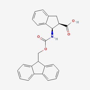 molecular formula C25H21NO4 B3087574 cis-1-(9-H-Fluoren-9-ylmethoxycarbonylamino)-indan-2-carboxylic acid CAS No. 1175651-61-2
