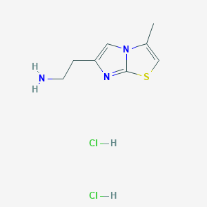 molecular formula C8H13Cl2N3S B3087673 2-(3-Methylimidazo[2,1-b][1,3]thiazol-6-yl)ethanamine dihydrochloride CAS No. 1177280-81-7