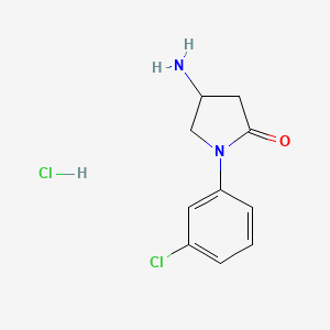 molecular formula C10H12Cl2N2O B3087694 4-氨基-1-(3-氯苯基)-2-吡咯烷酮盐酸盐 CAS No. 1177291-26-7