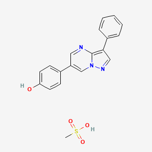 molecular formula C19H17N3O4S B3087697 4-(3-Phenyl-pyrazolo[1,5-A]pyrimidin-6-YL)-phenol methanesulfonate CAS No. 1177295-41-8