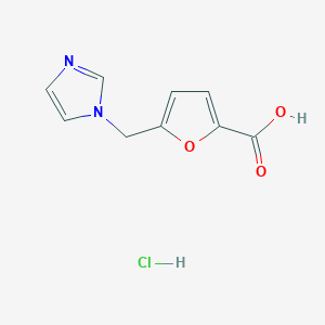 molecular formula C9H9ClN2O3 B3087700 5-(1H-咪唑-1-基甲基)-2-呋喃甲酸盐酸盐 CAS No. 1177298-78-0