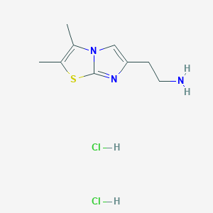 molecular formula C9H15Cl2N3S B3087727 [2-(2,3-Dimethylimidazo[2,1-b][1,3]thiazol-6-yl)-ethyl]amine dihydrochloride CAS No. 1177309-80-6