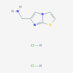 molecular formula C6H9Cl2N3S B3087778 (咪唑并[2,1-b][1,3]噻唑-6-基甲基)胺二盐酸盐 CAS No. 1177341-97-7
