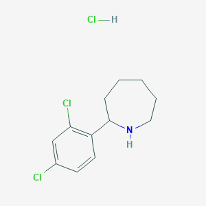 molecular formula C12H16Cl3N B3087780 2-(2,4-Dichlorophenyl)azepane hydrochloride CAS No. 1177343-42-8
