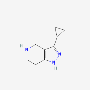 molecular formula C9H13N3 B3087795 3-Cyclopropyl-4,5,6,7-tetrahydro-1H-pyrazolo[4,3-c]pyridine CAS No. 1177345-48-0