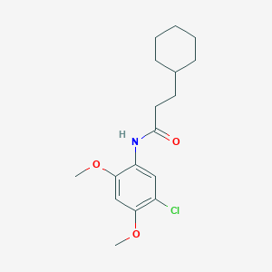 molecular formula C17H24ClNO3 B308781 N-(5-chloro-2,4-dimethoxyphenyl)-3-cyclohexylpropanamide 
