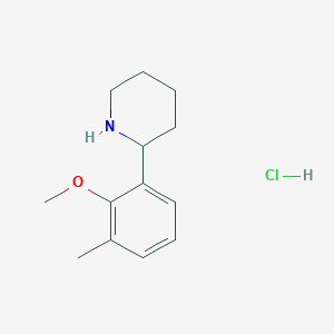 molecular formula C13H20ClNO B3087822 2-(2-甲氧基-3-甲基苯基)哌啶盐酸盐 CAS No. 1177355-76-8