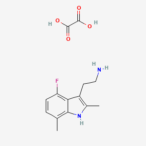 molecular formula C14H17FN2O4 B3087824 2-(4-fluoro-2,7-dimethyl-1H-indol-3-yl)ethanamine oxalate CAS No. 1177357-90-2