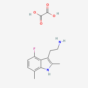 molecular formula C14H17FN2O4 B3087824 2-(4-氟-2,7-二甲基-1H-吲哚-3-基)乙胺草酸盐 CAS No. 1177357-90-2