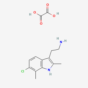 molecular formula C14H17ClN2O4 B3087832 2-(6-chloro-2,7-dimethyl-1H-indol-3-yl)ethanamine oxalate CAS No. 1177361-41-9