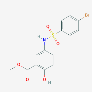 molecular formula C14H12BrNO5S B308786 Methyl 5-{[(4-bromophenyl)sulfonyl]amino}-2-hydroxybenzoate 