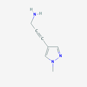 molecular formula C7H9N3 B3087907 3-(1-甲基-1H-吡唑-4-基)丙-2-炔-1-胺 CAS No. 1178253-85-4