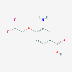molecular formula C9H9F2NO3 B3087919 3-Amino-4-(2,2-difluoroethoxy)benzoic acid CAS No. 1178372-80-9