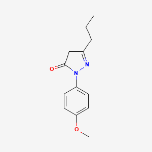 molecular formula C13H16N2O2 B3088023 1-(4-Methoxyphenyl)-3-propyl-4,5-dihydro-1H-pyrazol-5-one CAS No. 118031-69-9
