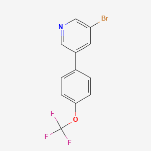 molecular formula C12H7BrF3NO B3088052 3-Bromo-5-[4-(trifluoromethoxy)phenyl]-pyridine CAS No. 1181214-52-7