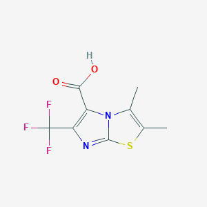 molecular formula C9H7F3N2O2S B3088063 2,3-二甲基-6-(三氟甲基)咪唑并[2,1-b]噻唑-5-羧酸 CAS No. 1181329-20-3