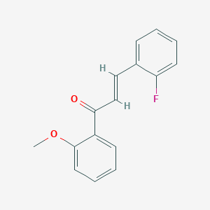 molecular formula C16H13FO2 B3088097 (E)-3-(2-fluorophenyl)-1-(2-methoxyphenyl)prop-2-en-1-one CAS No. 1181696-01-4