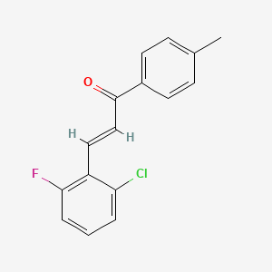 molecular formula C16H12ClFO B3088120 (2E)-3-(2-Chloro-6-fluorophenyl)-1-(4-methylphenyl)prop-2-en-1-one CAS No. 1181776-15-7