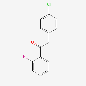 molecular formula C14H10ClFO B3088191 2-(4-Chlorophenyl)-1-(2-fluorophenyl)ethanone CAS No. 1183199-32-7