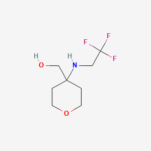 molecular formula C8H14F3NO2 B3088207 {4-[(2,2,2-trifluoroethyl)amino]tetrahydro-2H-pyran-4-yl}methanol CAS No. 1183519-22-3