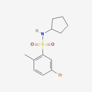 molecular formula C12H16BrNO2S B3088252 5-bromo-N-cyclopentyl-2-methylbenzenesulfonamide CAS No. 1184120-28-2