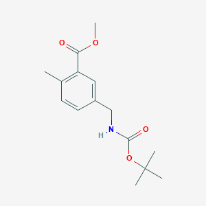 molecular formula C15H21NO4 B3088260 Methyl 5-(((tert-butoxycarbonyl)amino)methyl)-2-methylbenzoate CAS No. 1184301-84-5
