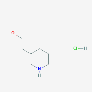 molecular formula C8H18ClNO B3088303 3-(2-Methoxyethyl)piperidine hydrochloride CAS No. 1185002-39-4