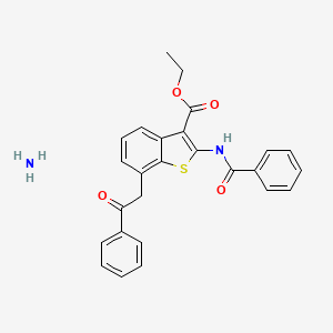 Ethyl 7-(2-oxo-2-phenylethyl)-2-[(phenylcarbonyl)amino]-1-benzothiophene-3-carboxylate ammoniate