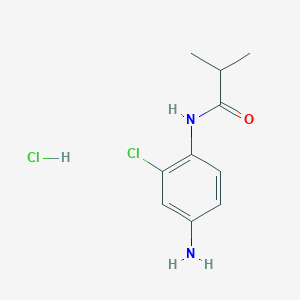 molecular formula C10H14Cl2N2O B3088317 N-(4-Amino-2-chlorophenyl)-2-methylpropanamide hydrochloride CAS No. 1185096-84-7
