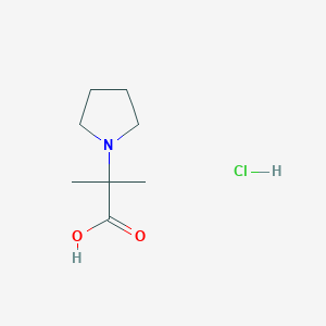 molecular formula C8H16ClNO2 B3088350 2-甲基-2-(吡咯烷-1-基)丙酸盐酸盐 CAS No. 1185177-07-4