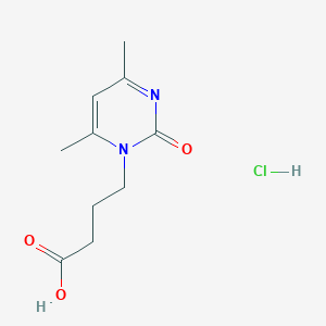 molecular formula C10H15ClN2O3 B3088366 4-(4,6-Dimethyl-2-oxo-2H-pyrimidin-1-YL)-butyric acid hydrochloride CAS No. 1185293-26-8