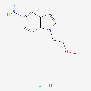 molecular formula C12H17ClN2O B3088389 盐酸1-(2-甲氧基-乙基)-2-甲基-1H-吲哚-5-胺 CAS No. 1185294-22-7