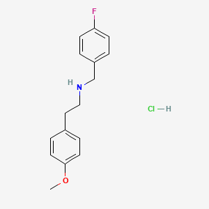 molecular formula C16H19ClFNO B3088398 (4-氟苄基)-[2-(4-甲氧基苯基)-乙基]-胺盐酸盐 CAS No. 1185294-42-1