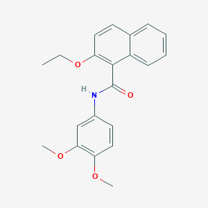 molecular formula C21H21NO4 B308842 N-(3,4-dimethoxyphenyl)-2-ethoxy-1-naphthamide 