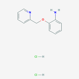 molecular formula C12H14Cl2N2O B3088435 [2-(2-Pyridinylmethoxy)phenyl]amine dihydrochloride CAS No. 1185299-37-9