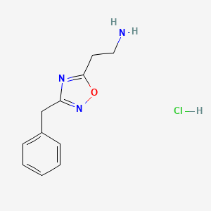molecular formula C11H14ClN3O B3088444 [2-(3-Benzyl-1,2,4-oxadiazol-5-yl)ethyl]amine hydrochloride CAS No. 1185301-34-1