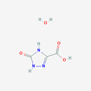 molecular formula C3H5N3O4 B3088445 5-氧代-4,5-二氢-1H-[1,2,4]三唑-3-羧酸水合物 CAS No. 1185301-74-9