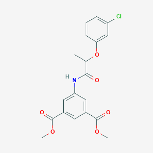 molecular formula C19H18ClNO6 B308846 Dimethyl 5-{[2-(3-chlorophenoxy)propanoyl]amino}isophthalate 
