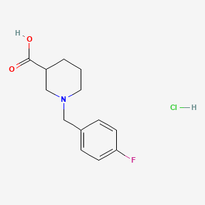 molecular formula C13H17ClFNO2 B3088468 1-(4-Fluorobenzyl)piperidine-3-carboxylic acid hydrochloride CAS No. 1185303-78-9