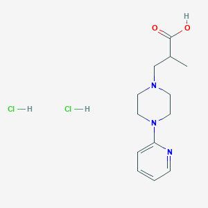 molecular formula C13H21Cl2N3O2 B3088487 2-Methyl-3-(4-pyridin-2-YL-piperazin-1-YL)-propionic acid dihydrochloride CAS No. 1185304-89-5