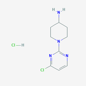 molecular formula C9H14Cl2N4 B3088515 1-(4-Chloro-pyrimidin-2-yl)-piperidin-4-ylamine hydrochloride CAS No. 1185312-69-9