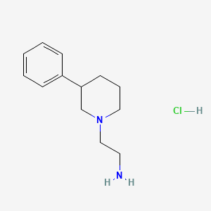 molecular formula C13H21ClN2 B3088544 2-(3-苯基哌啶-1-基)乙胺盐酸盐 CAS No. 1185328-78-2