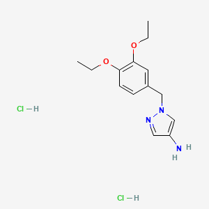 molecular formula C14H21Cl2N3O2 B3088565 1-(3,4-Diethoxybenzyl)-1H-pyrazol-4-amine dihydrochloride CAS No. 1185358-54-6