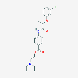 molecular formula C22H27ClN2O4 B308860 2-(Diethylamino)ethyl 4-{[2-(3-chlorophenoxy)propanoyl]amino}benzoate 