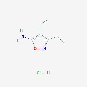 molecular formula C7H13ClN2O B3088604 3,4-Diethyl-5-isoxazolamine hydrochloride CAS No. 1185426-22-5
