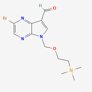 2-bromo-5-((2-(trimethylsilyl)ethoxy)methyl)-5H-pyrrolo[2,3-b]pyrazine-7-carbaldehyde
