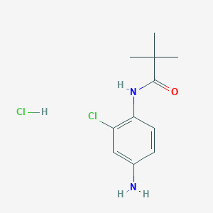 molecular formula C11H16Cl2N2O B3088634 N-(4-Amino-2-chlorophenyl)-2,2-dimethylpropanamide hydrochloride CAS No. 1185460-15-4