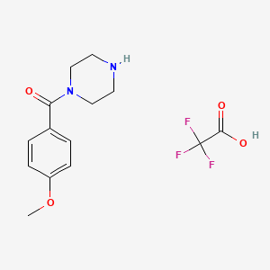 molecular formula C14H17F3N2O4 B3088648 1-(4-Methoxybenzoyl)piperazine trifluoroacetate CAS No. 1185479-65-5